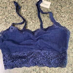 Soma women's‎ small navy lace bralette unlined wireless comfort lingerie